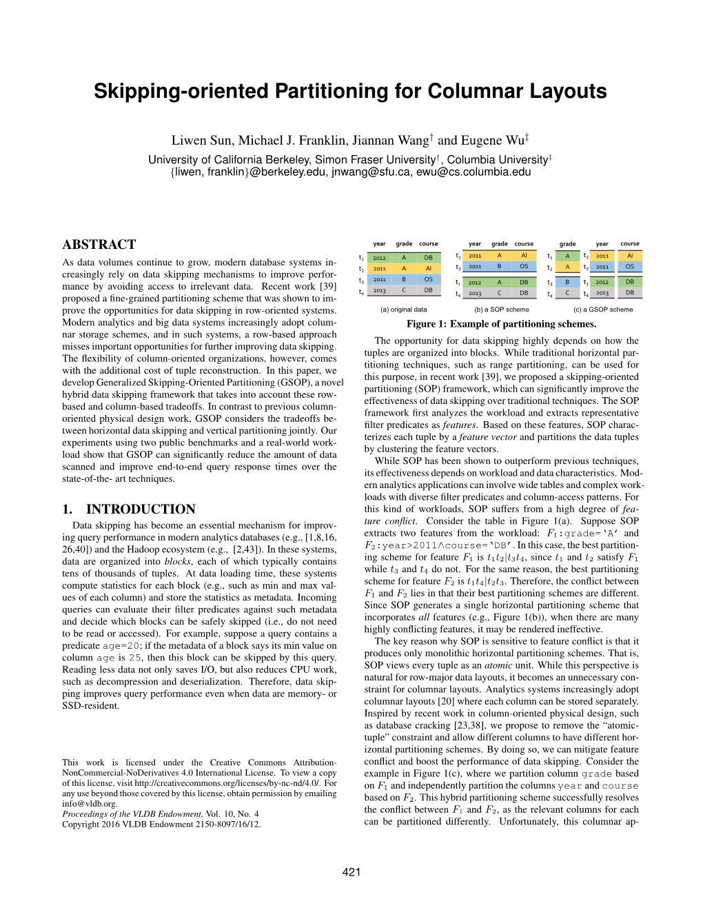 Skipping-Oriented Partitioning for Columnar Layouts