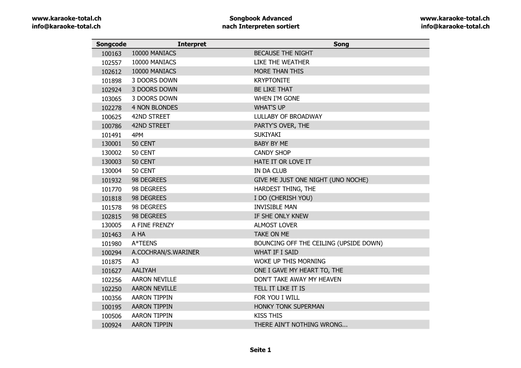 Songbook Advanced.Xlsx