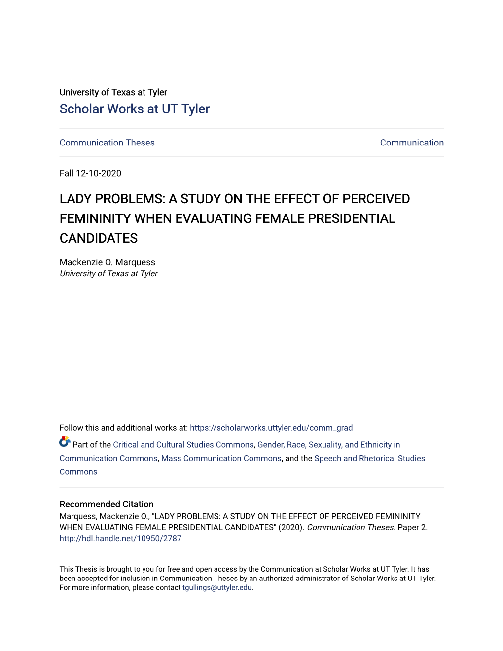 Lady Problems: a Study on the Effect of Perceived Femininity When Evaluating Female Presidential Candidates