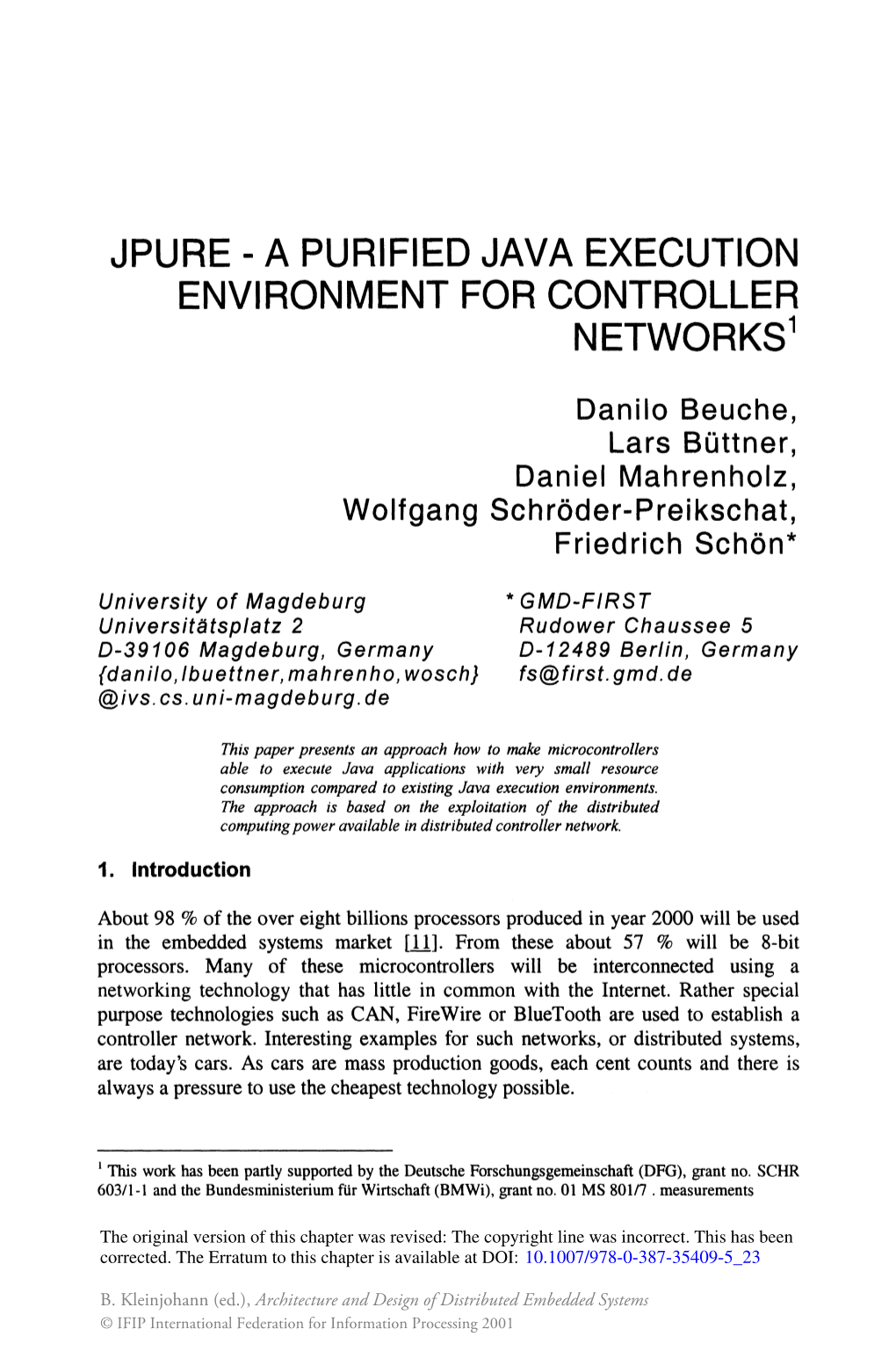 JPURE—A Purified Java Execution Environment for Controller Networks