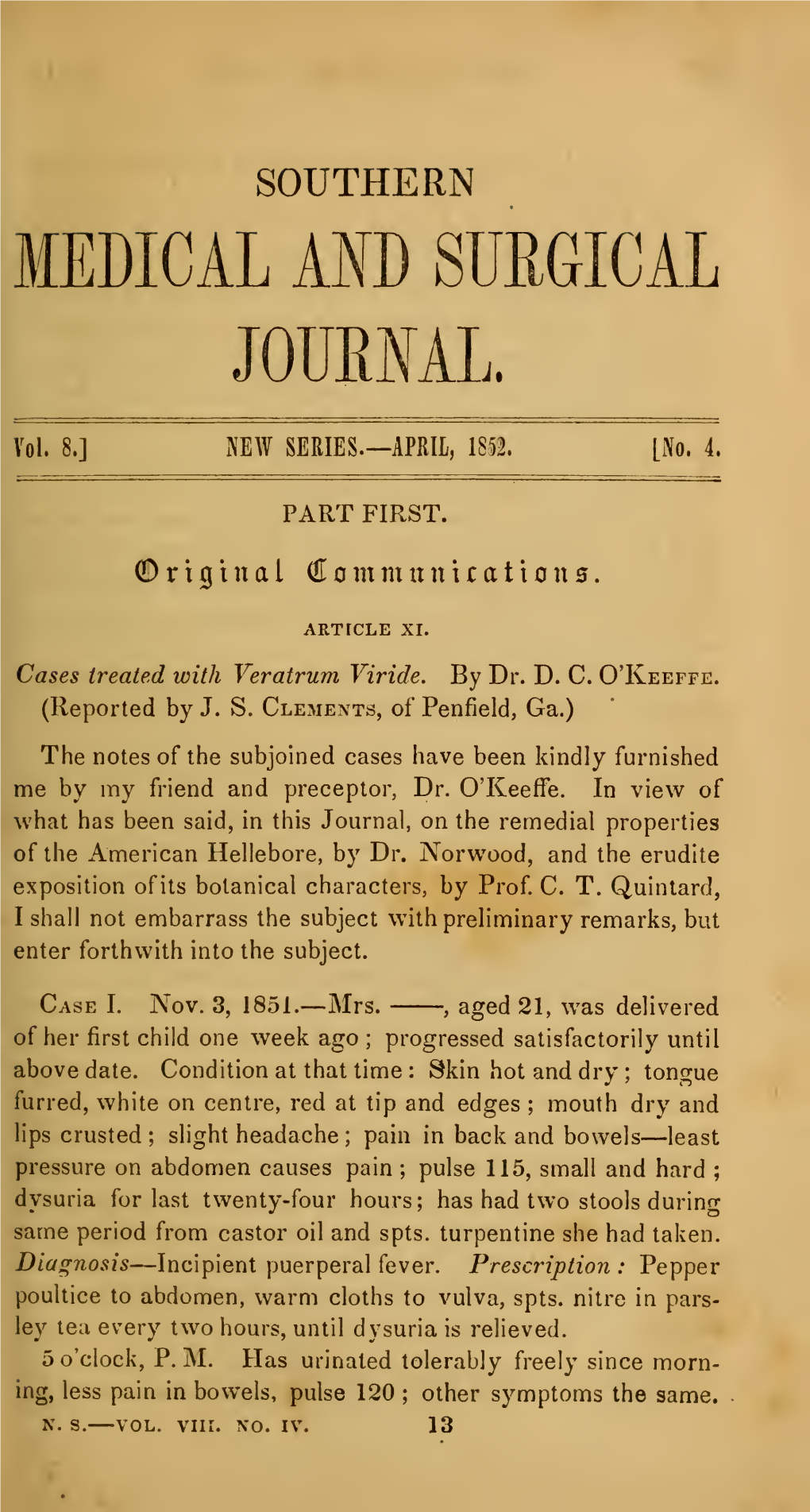 Southern Medical and Surgical Journal