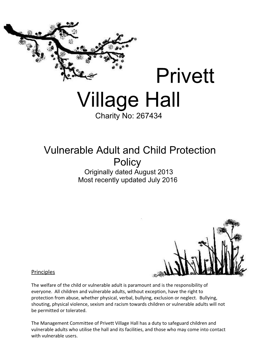 Vulnerable Adult and Child Protection Policy