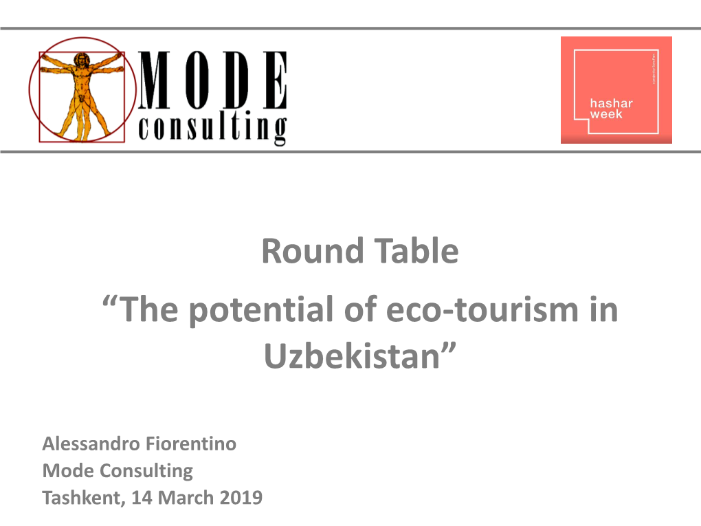 Round Table “The Potential of Eco-Tourism in Uzbekistan”