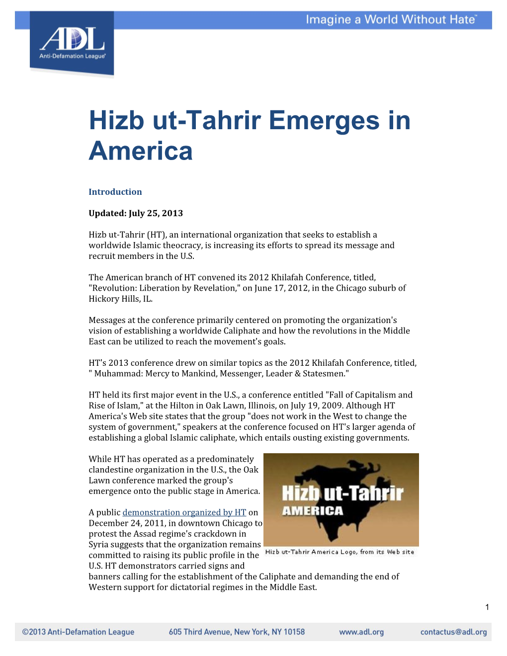 Hizb Ut-Tahrir Emerges in America