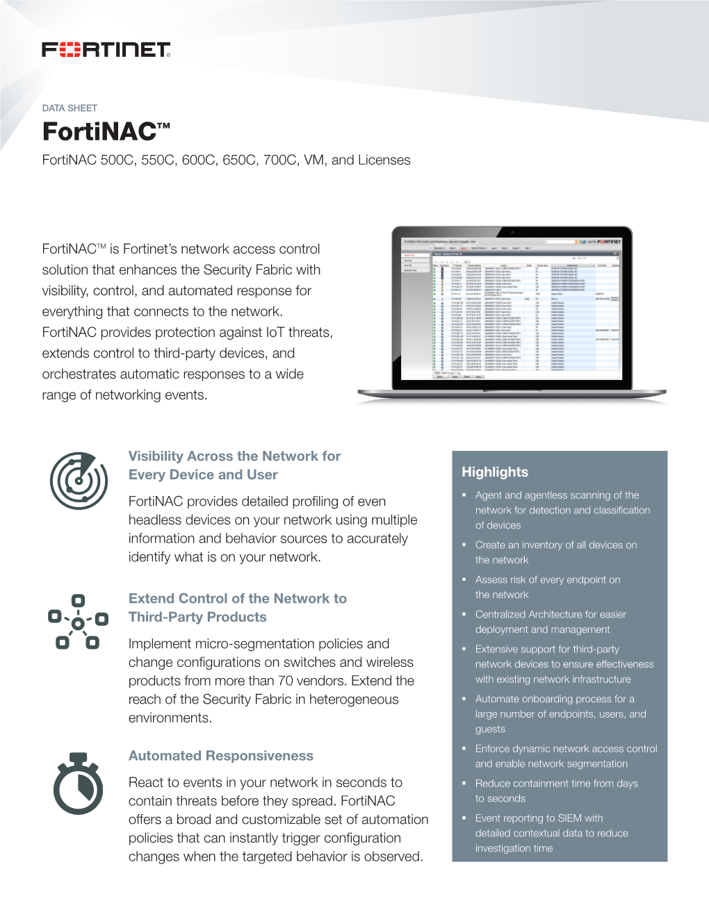 Fortinac Data Sheet