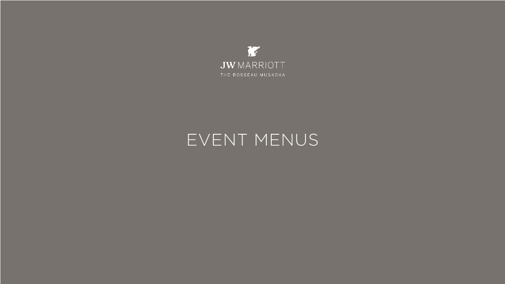 Event Menus Breakfast Menus Breakfast Buffet