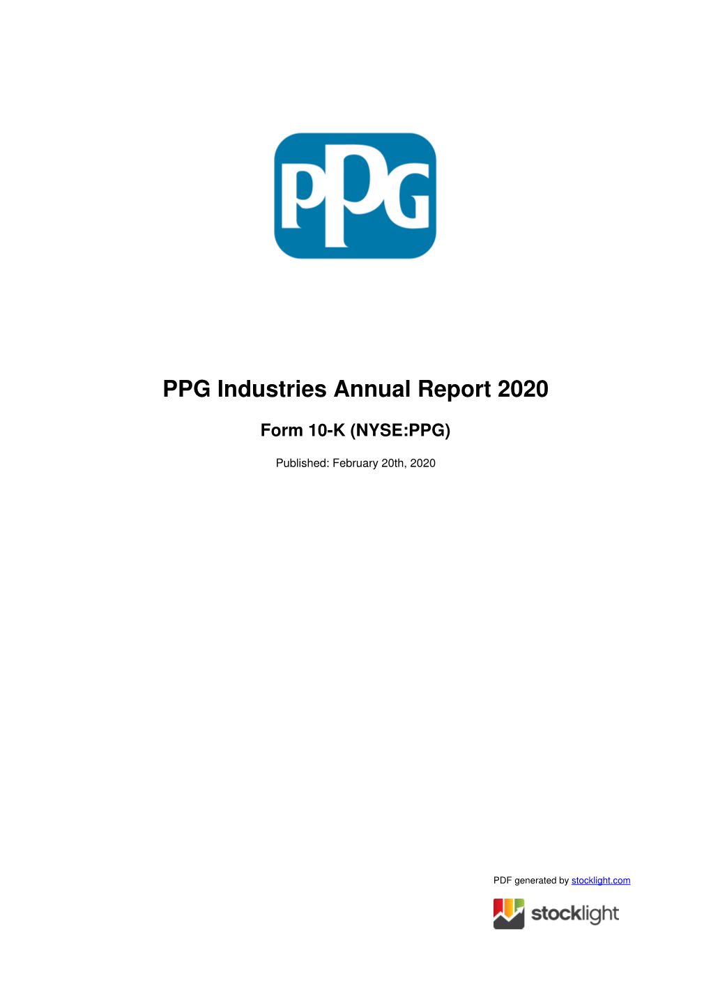 PPG Industries Annual Report 2020