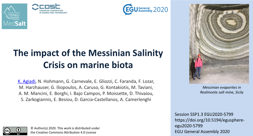 The Impact of the Messinian Salinity Crisis on Marine Biota