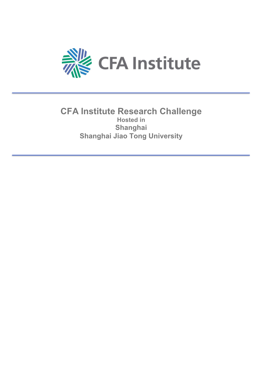 CFA Institute Research Challenge