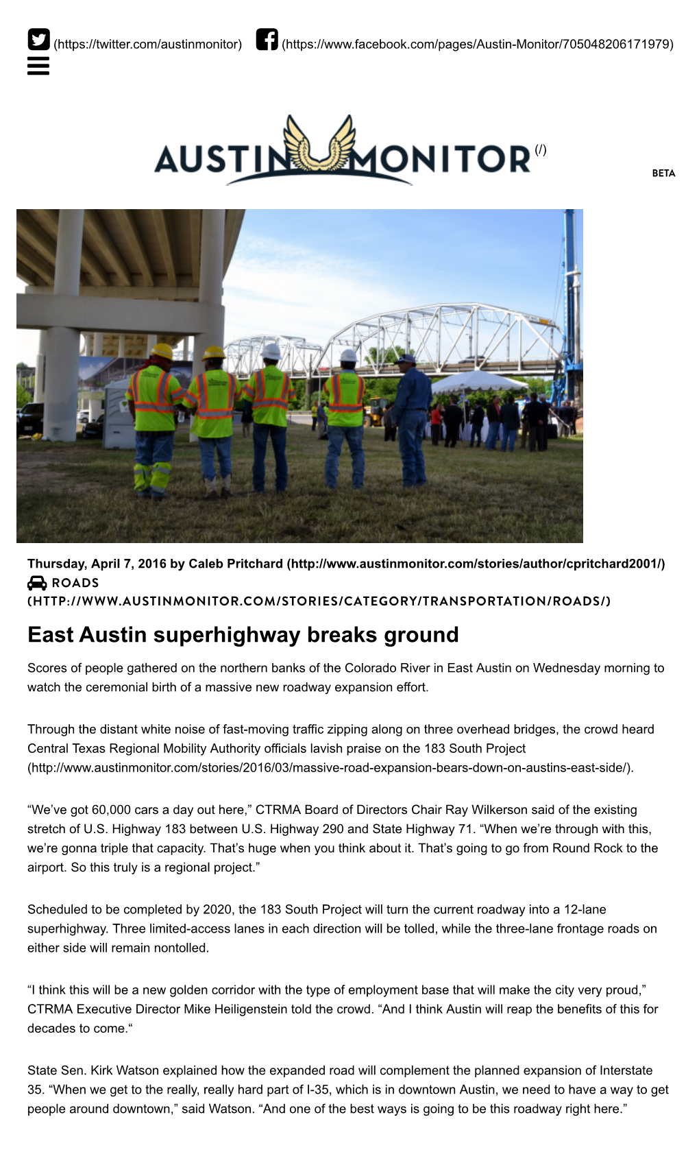 East Austin Superhighway Breaks Ground