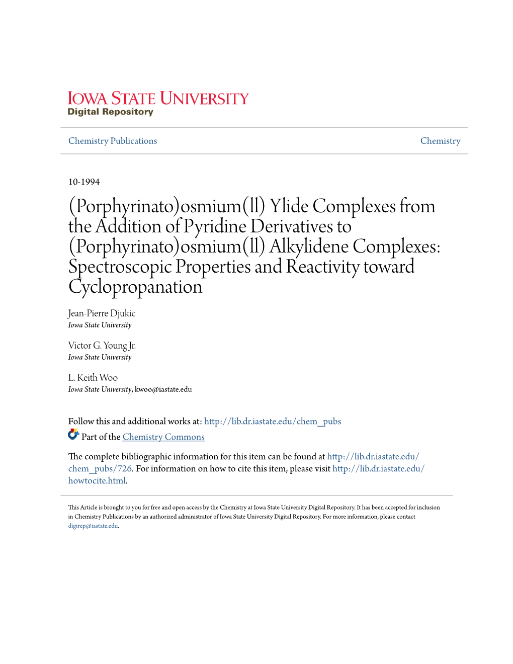 (Porphyrinato)Osmium(Ll) Ylide Complexes from the Addition of Pyridine Derivatives To