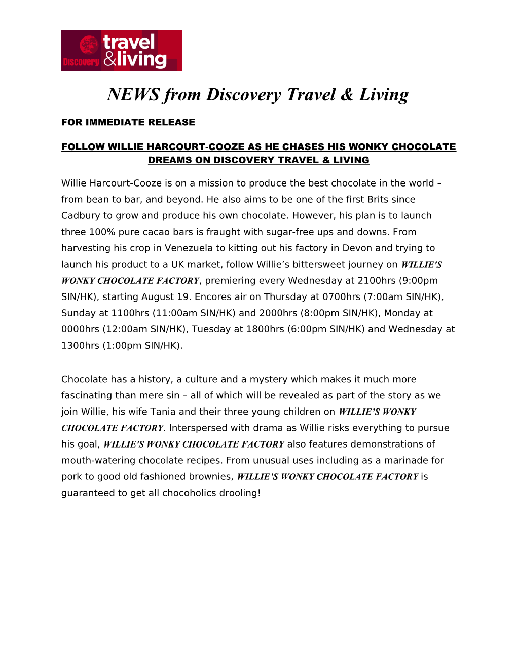 NEWS From Discovery Travel & Living