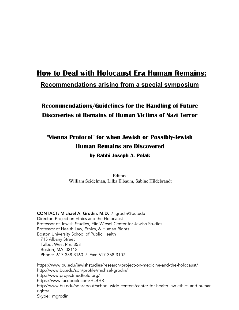 Final How to Deal with Holocaust Era Human Remains