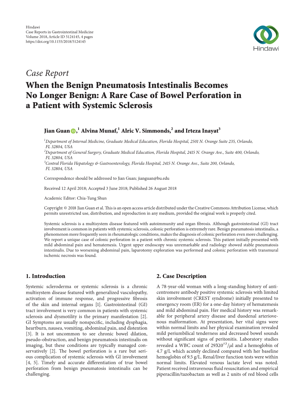 When the Benign Pneumatosis Intestinalis Becomes No Longer Benign: a Rare Case of Bowel Perforation in a Patient with Systemic Sclerosis