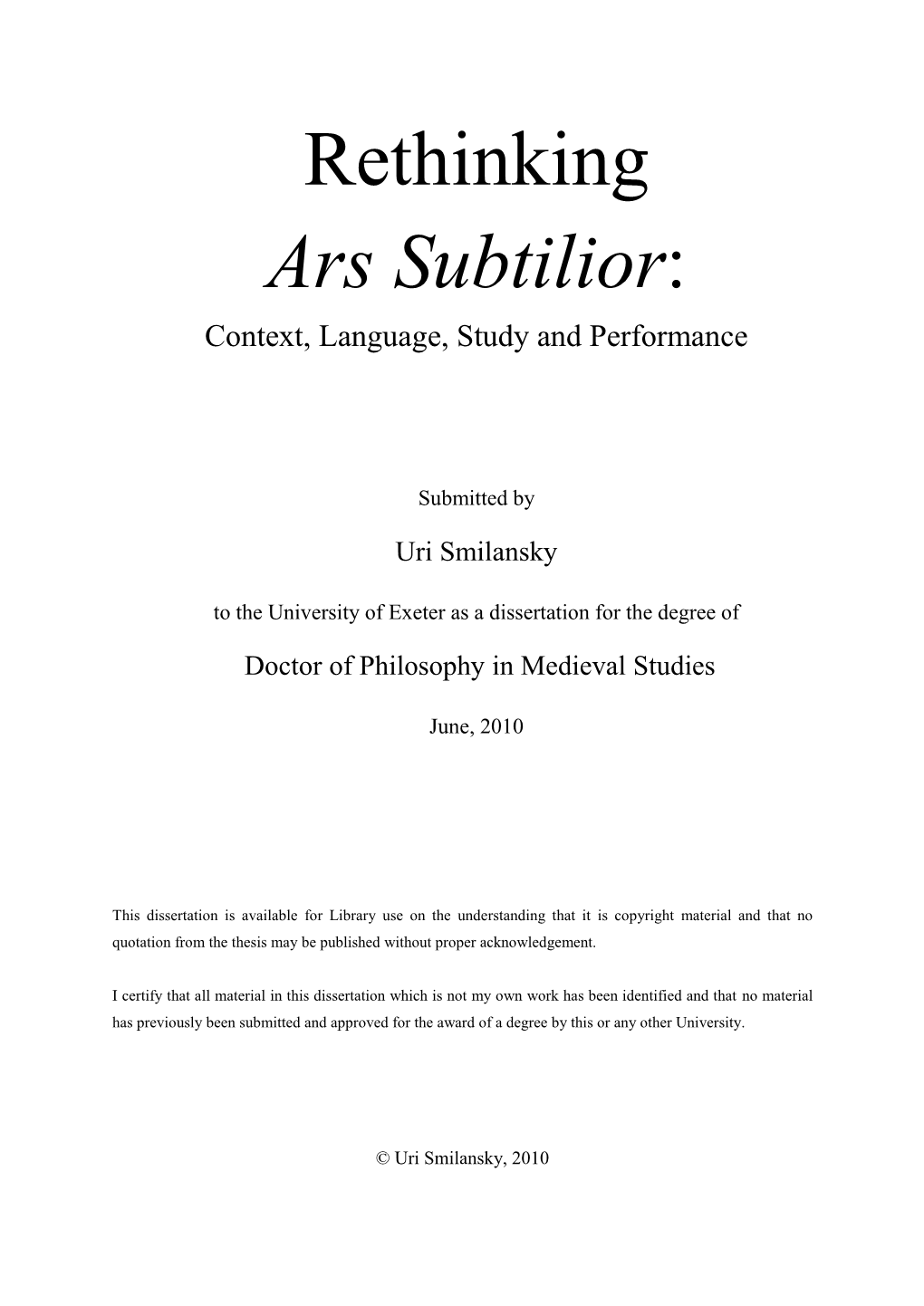 Rethinking Ars Subtilior: Context, Language, Study and Performance