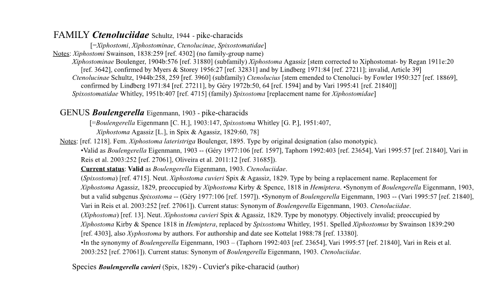 Species Boulengerella Cuvieri (Spix, 1829) - Cuvier's Pike-Characid (Author) [=Xiphostoma Cuvieri Spix [J