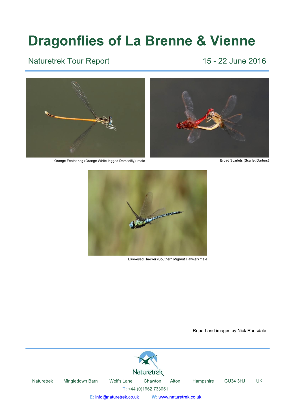 Dragonflies of La Brenne & Vienne