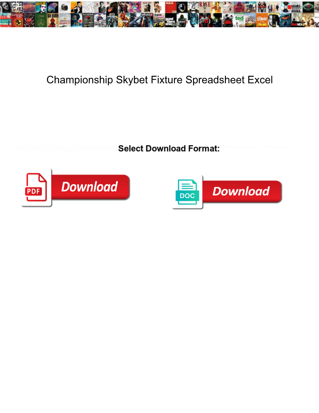 Championship Skybet Fixture Spreadsheet Excel