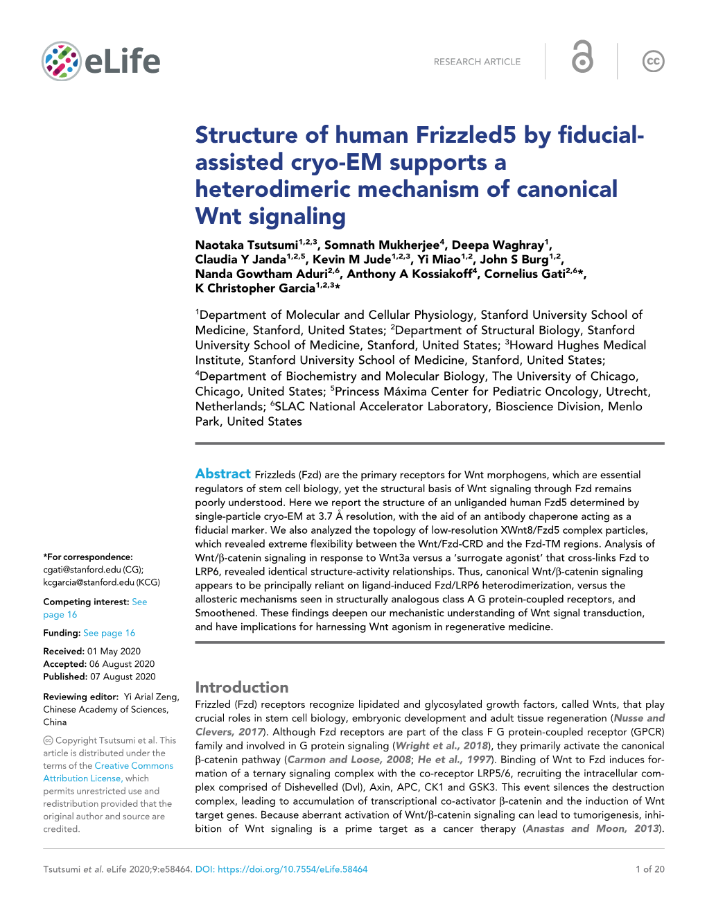 Structure of Human Frizzled5 by Fiducial- Assisted Cryo-EM Supports