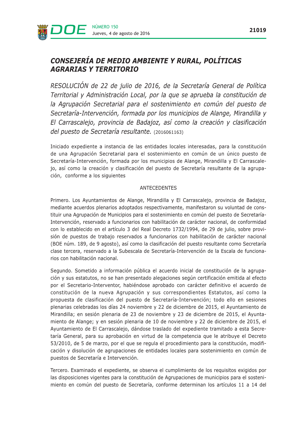 Consejería De Medio Ambiente Y Rural, Políticas Agrarias Y Territorio