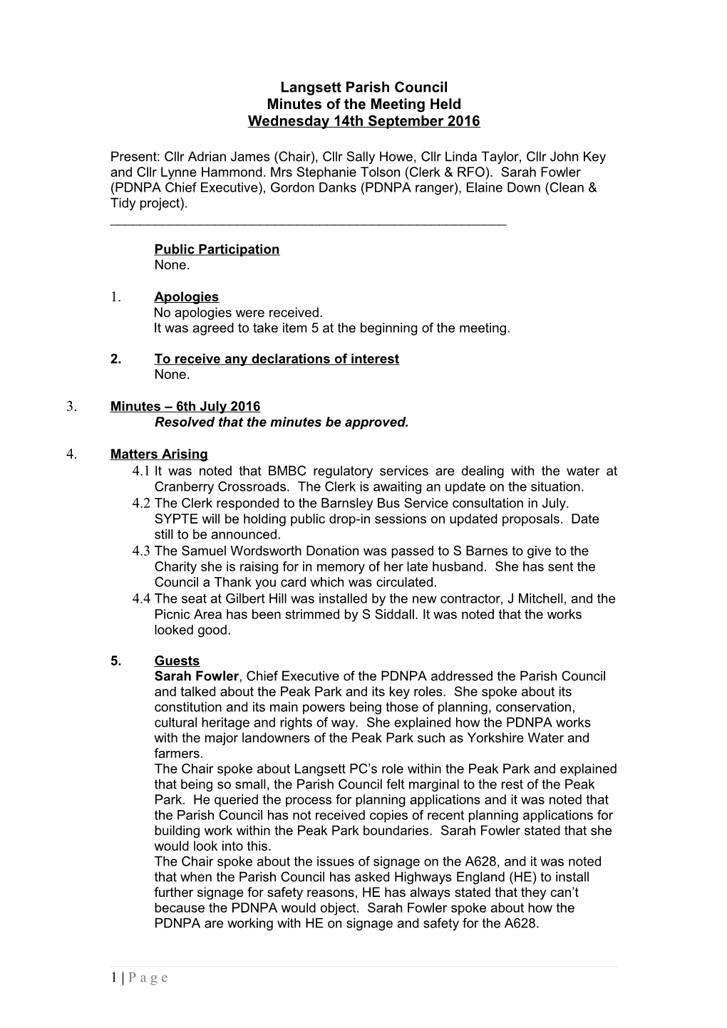 Langsett Parish Council