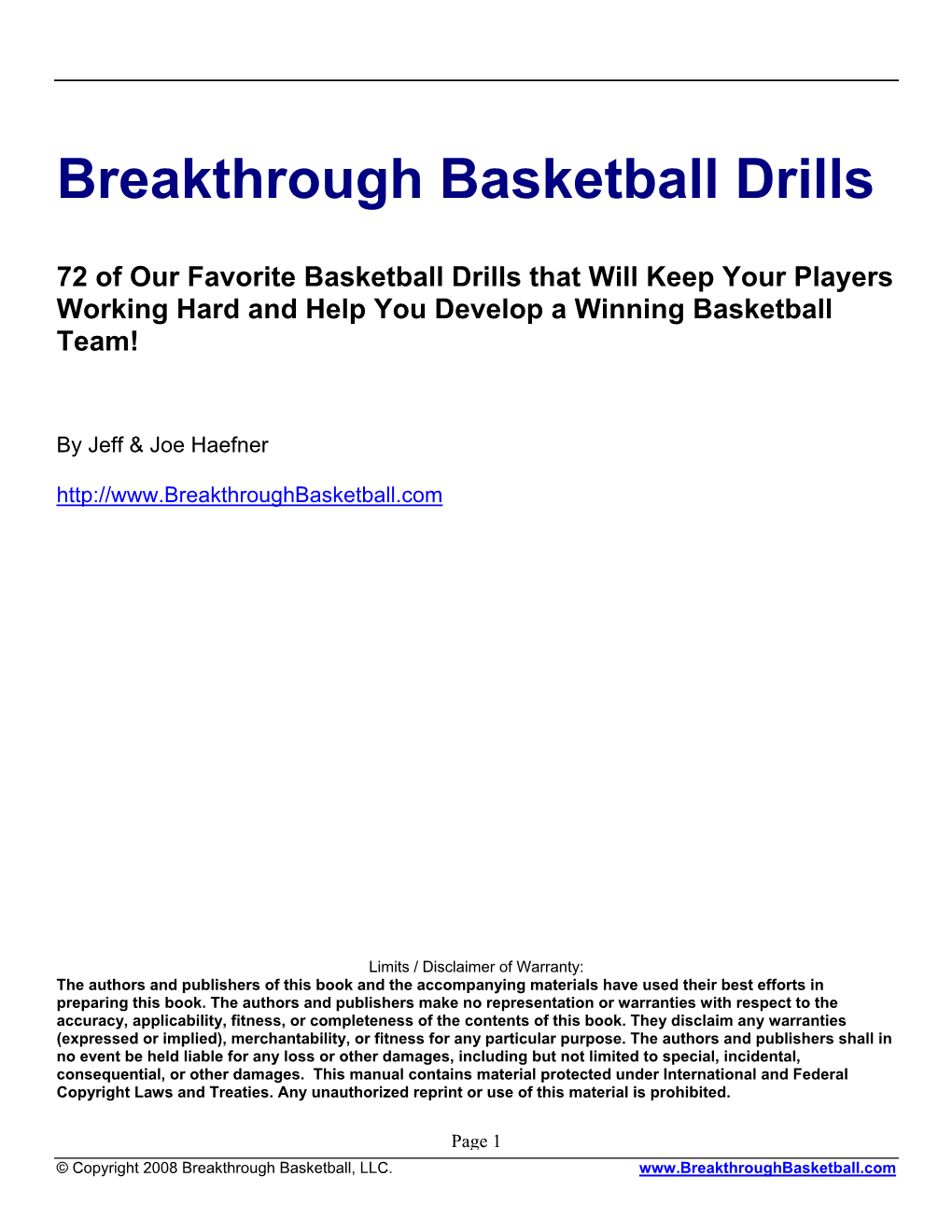 72 Breakthrough Basketball Drills