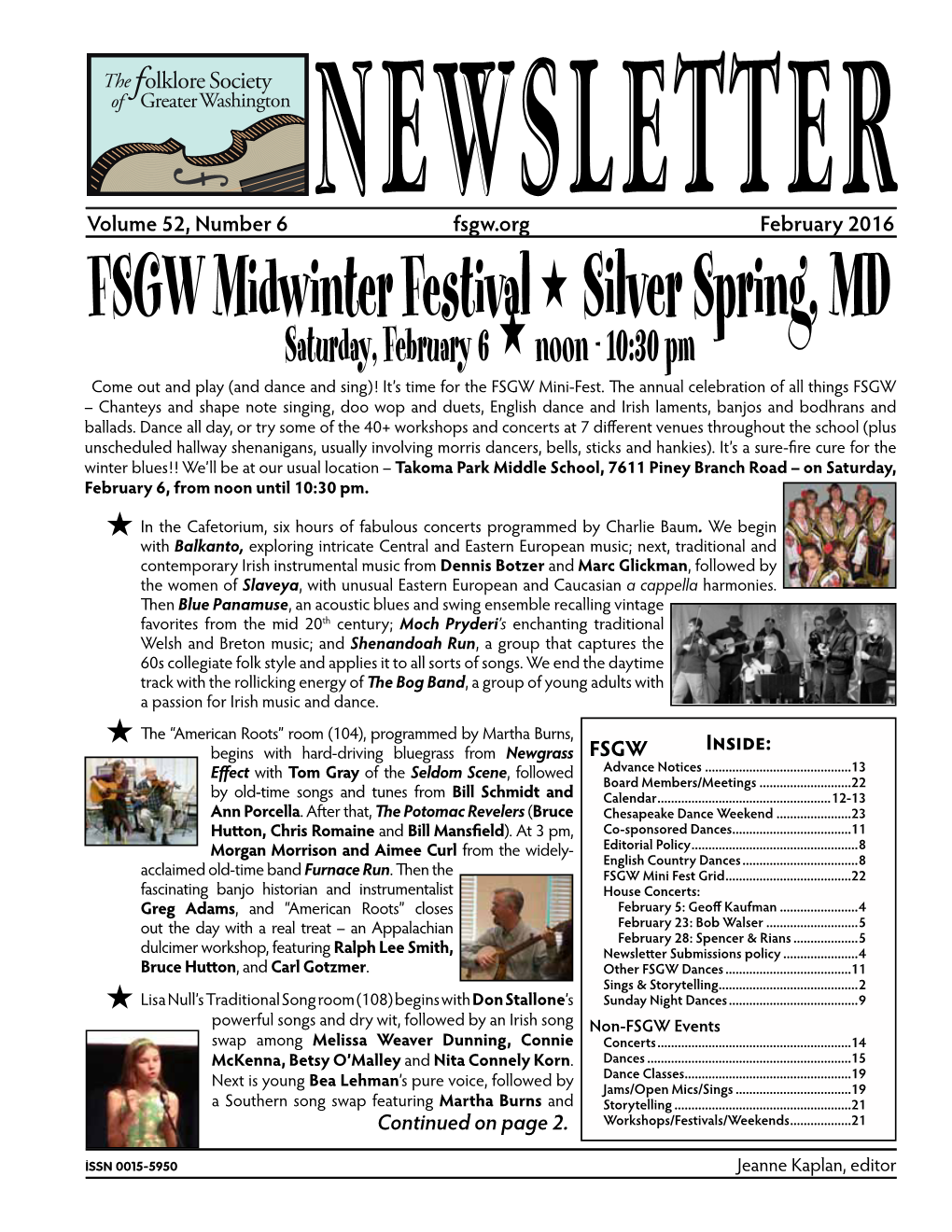 FSGW Midwinter Festival Silver Spring, MD