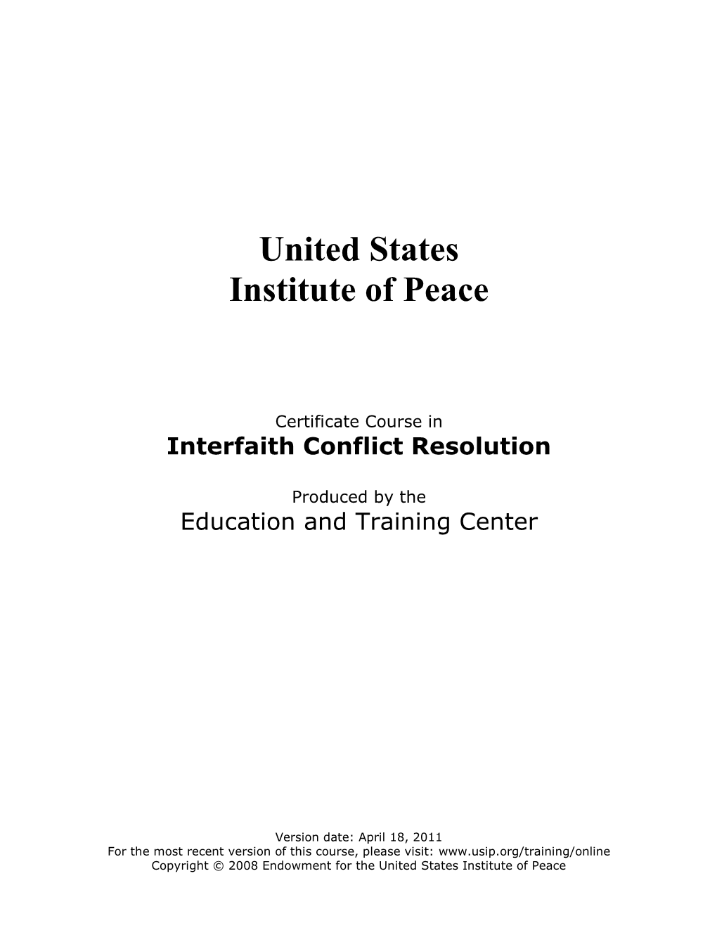 Interfaith Conflict Resolution