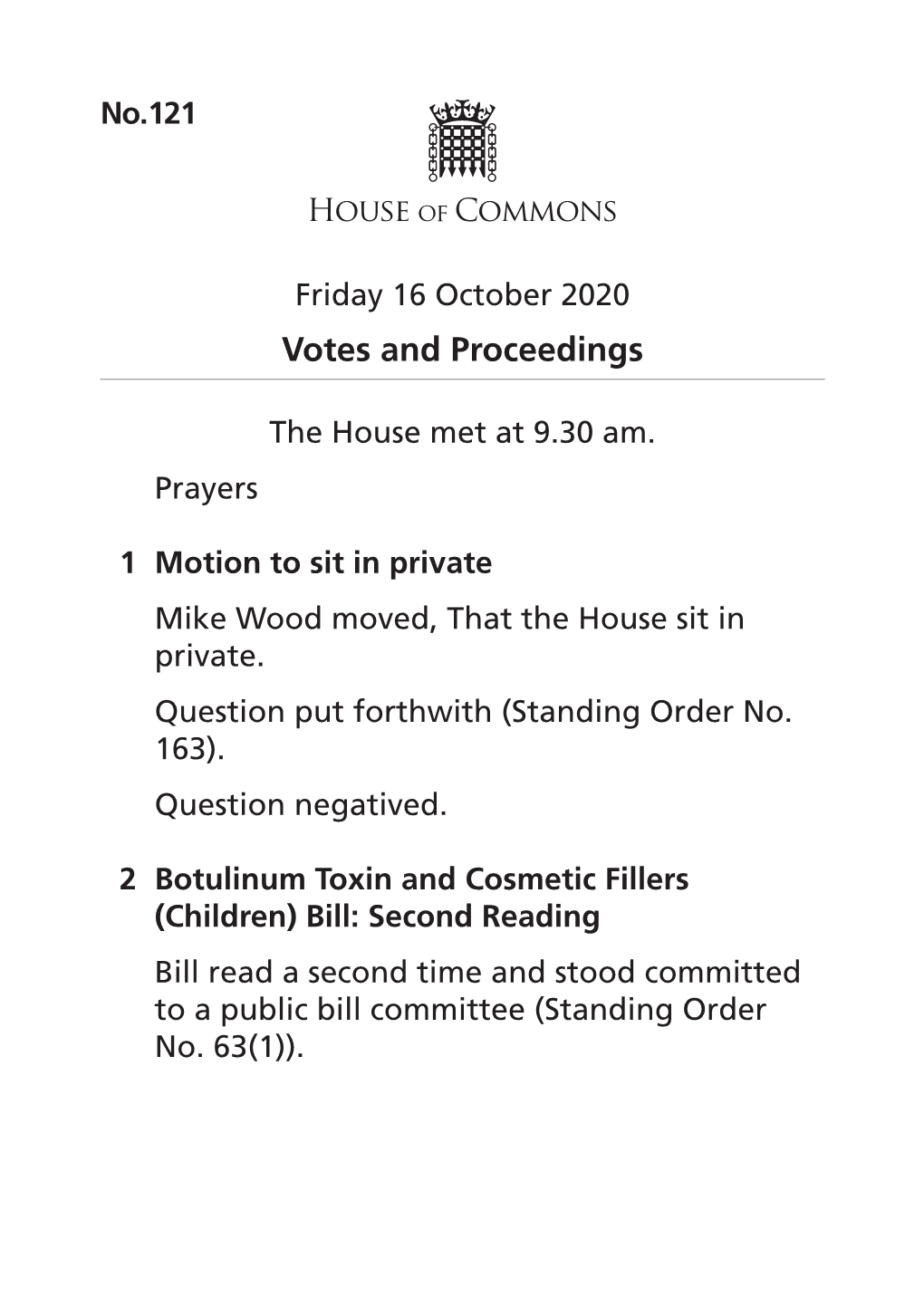 View Votes and Proceedings (Large Print) PDF File 0.03 MB