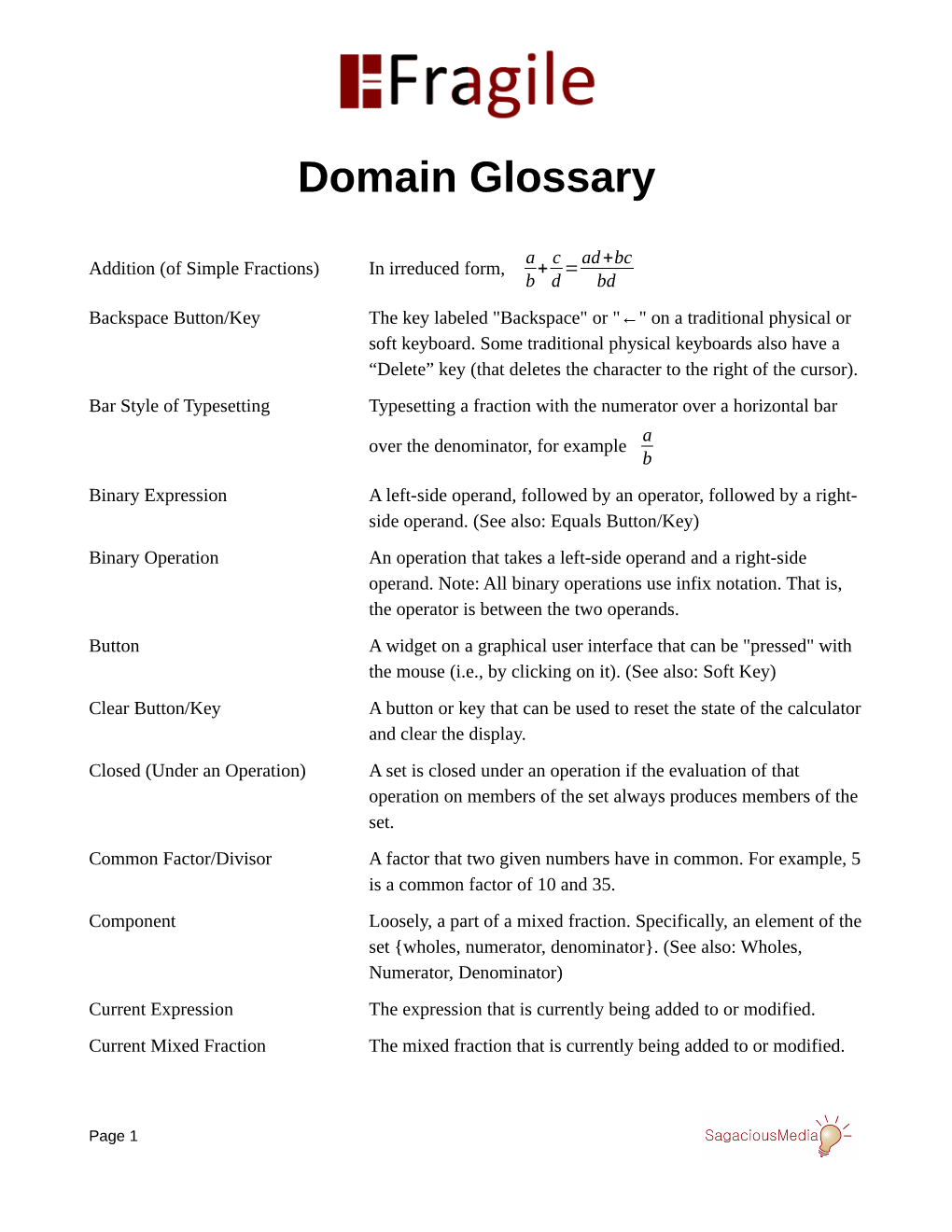 Domain Glossary