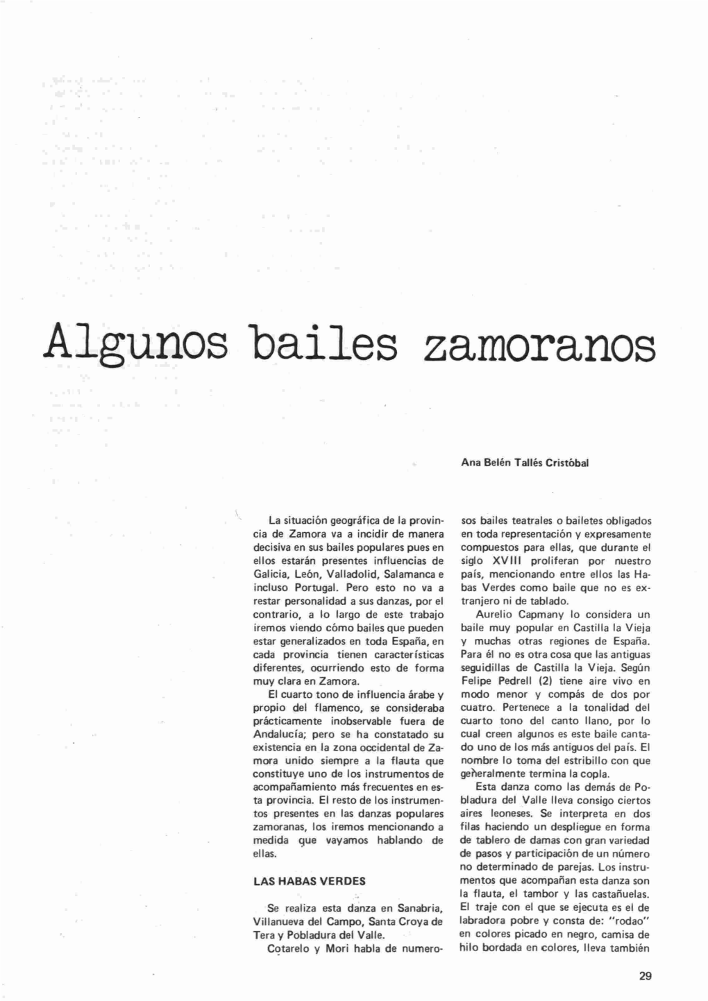 Algunos Bailes Zamoranos