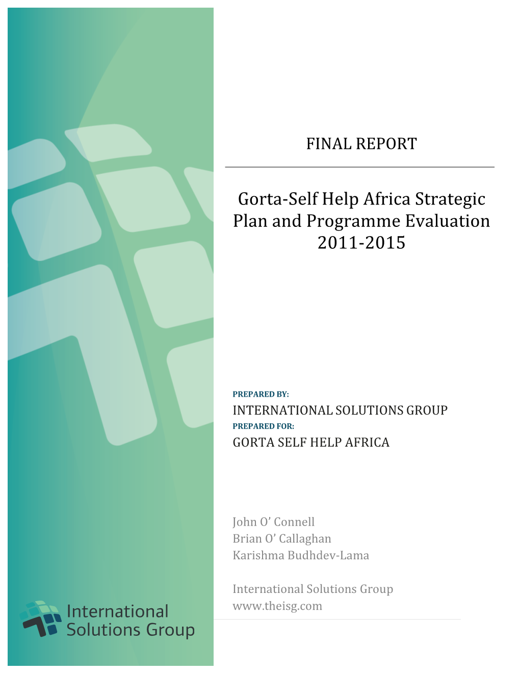 Gorta-‐Self Help Africa Strategic Plan and Programme Evaluation 2011