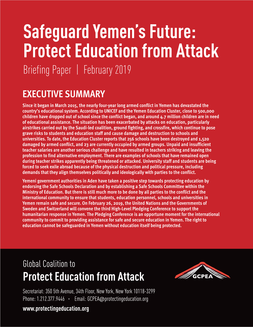 Briefing Paper on Attacks on Education in Yemen