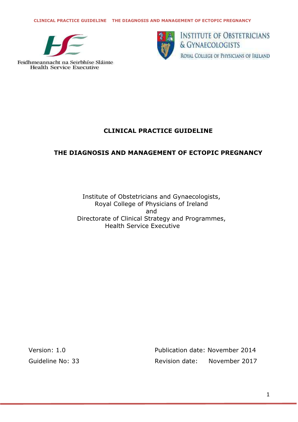 Diagnosis and Management of Ectopic Pregnancy