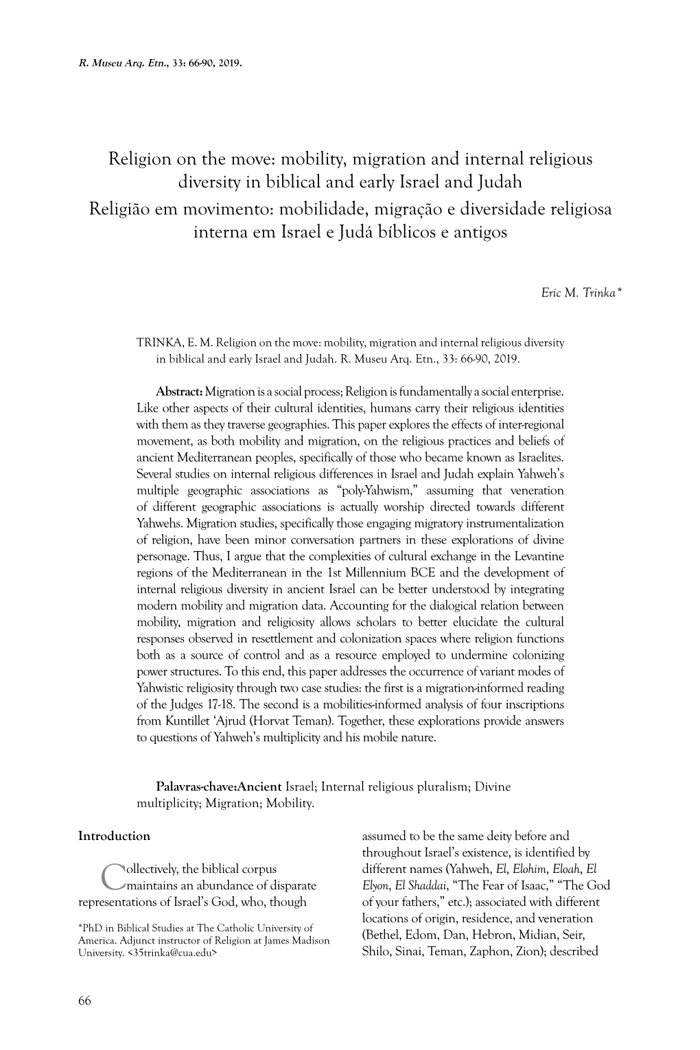 Religion on the Move: Mobility, Migration and Internal Religious