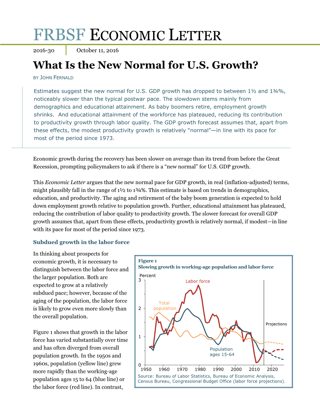 FRBSF ECONOMIC LETTER 2016-30 October 11, 2016