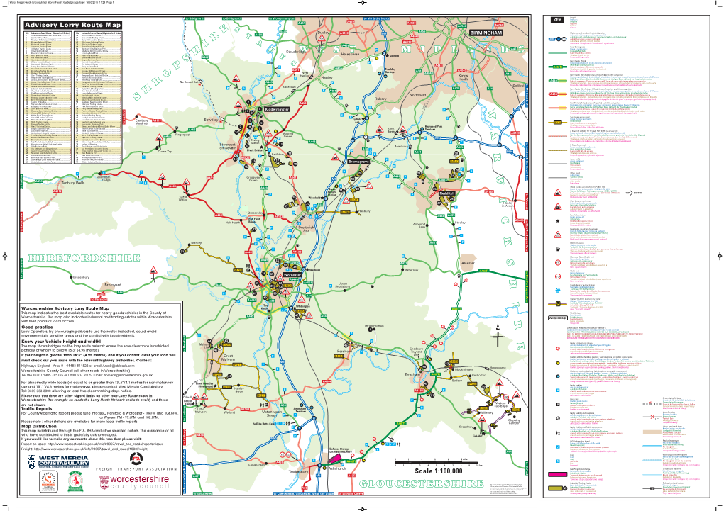 Advisory Lorry Route Map A4540 A4040 STAFFSST A449 A456 No