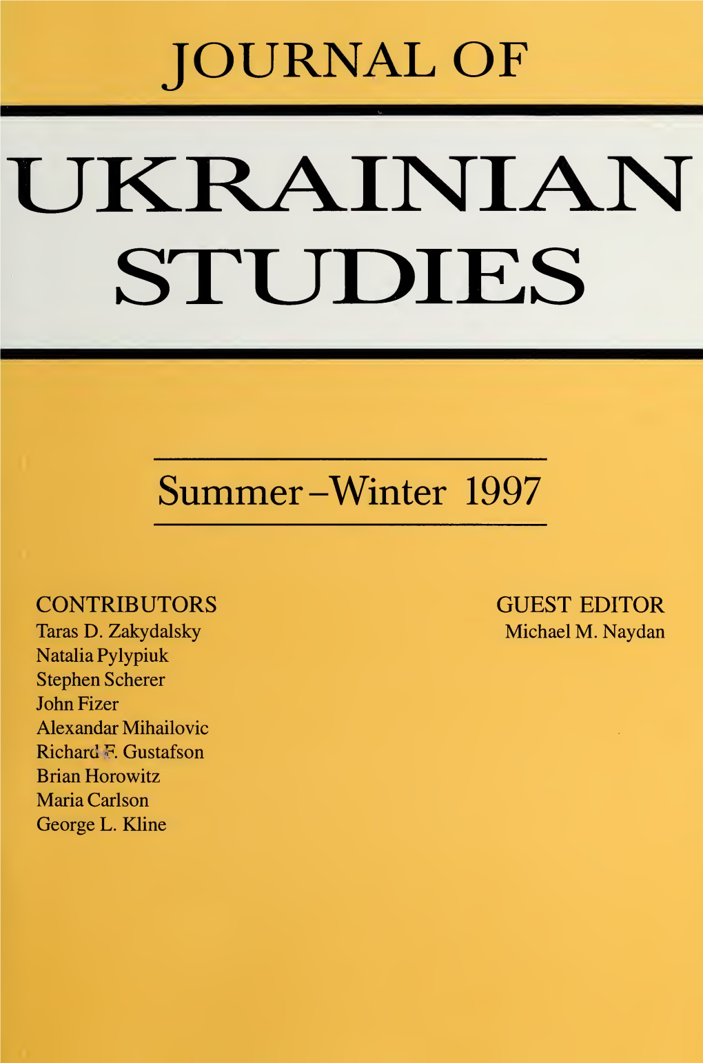 Journal of Ukrainian Studies