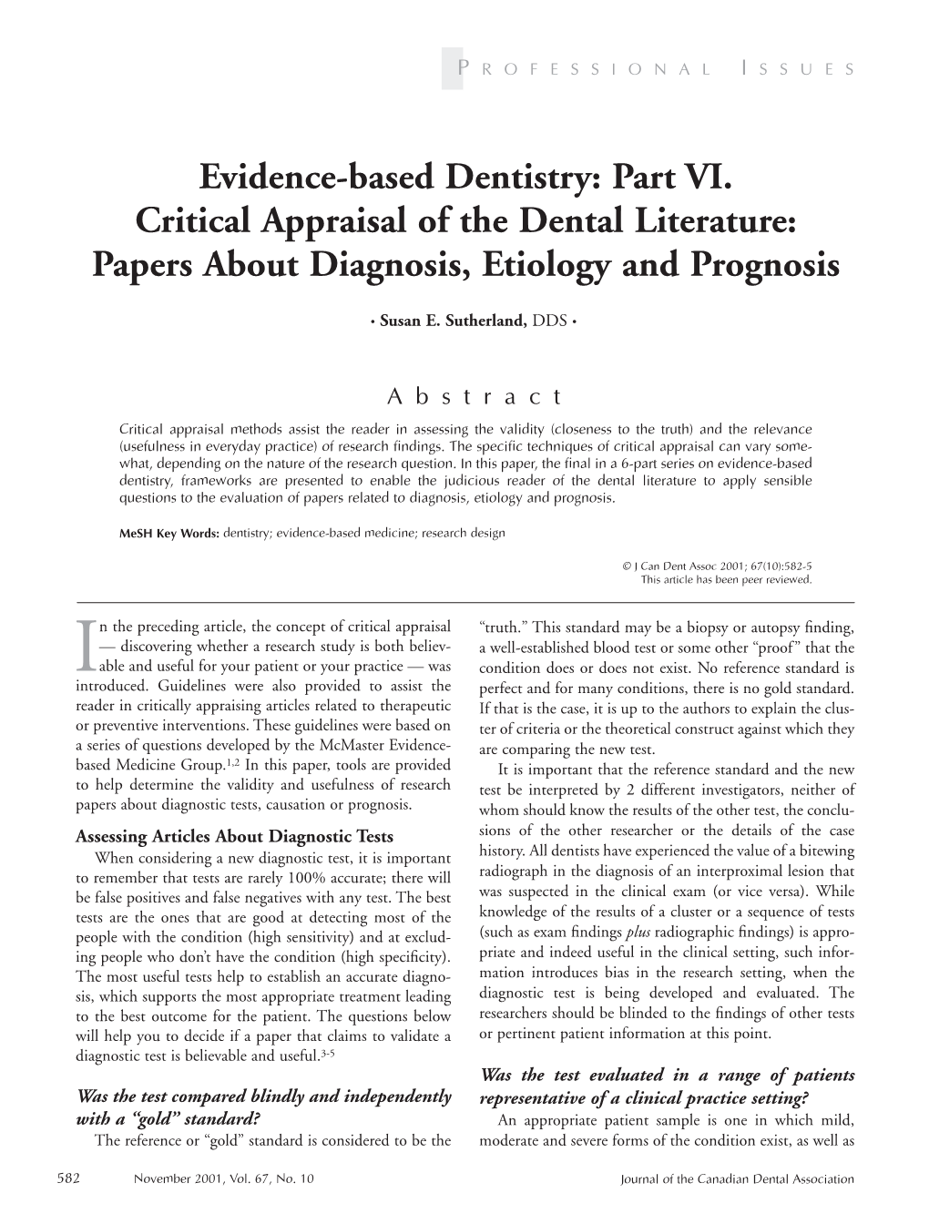 Evidence-Based Dentistry: Part VI