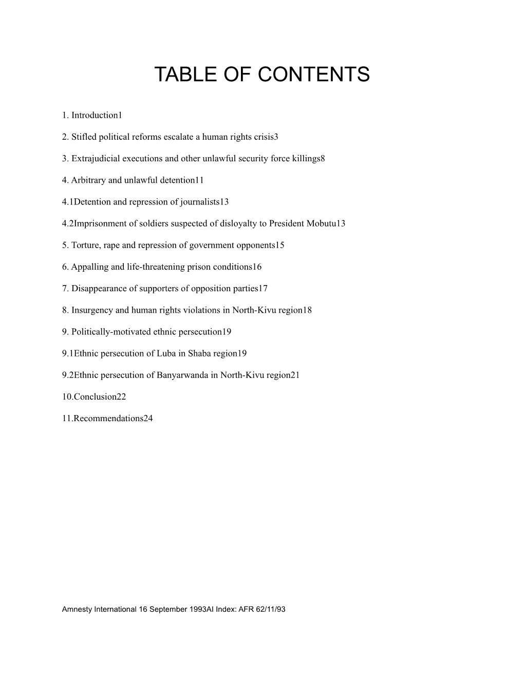 Table of Contents