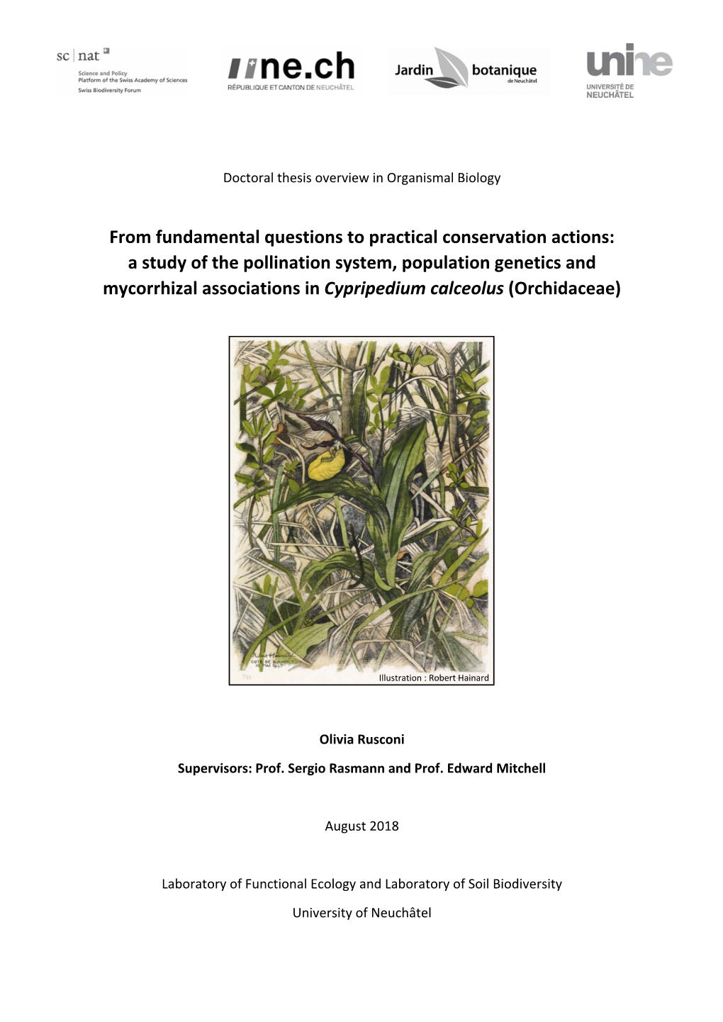 From Fundamental Questions to Practical Conservation Actions: A