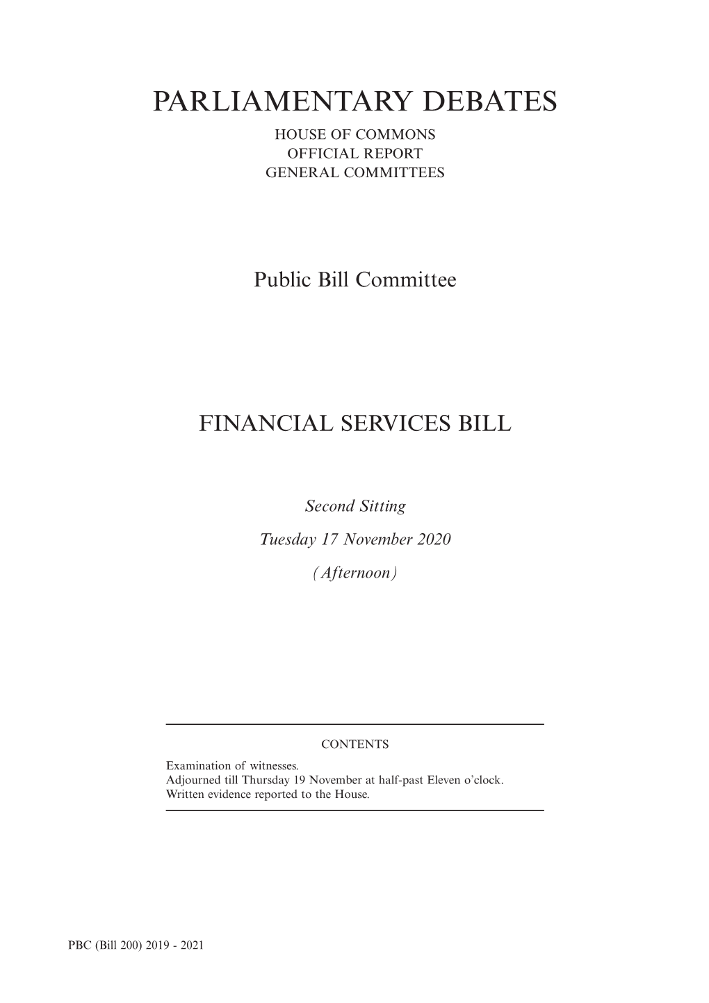 Financial Services Bill