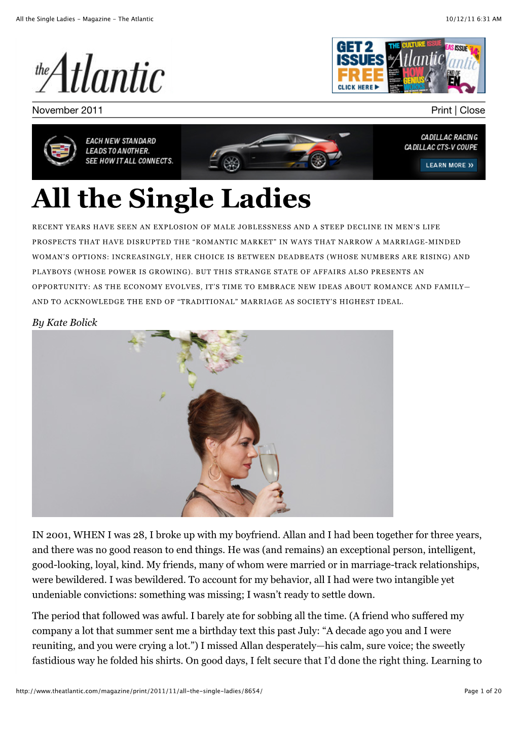 All the Single Ladies - Magazine - the Atlantic 10/12/11 6:31 AM