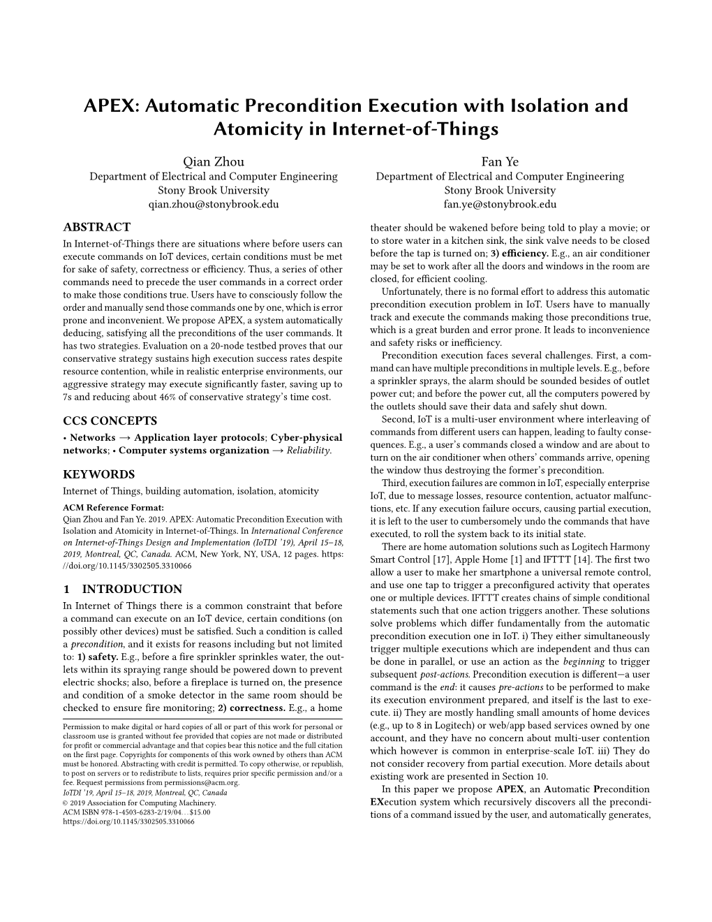 Automatic Precondition Execution with Isolation and Atomicity in Internet-Of-Things