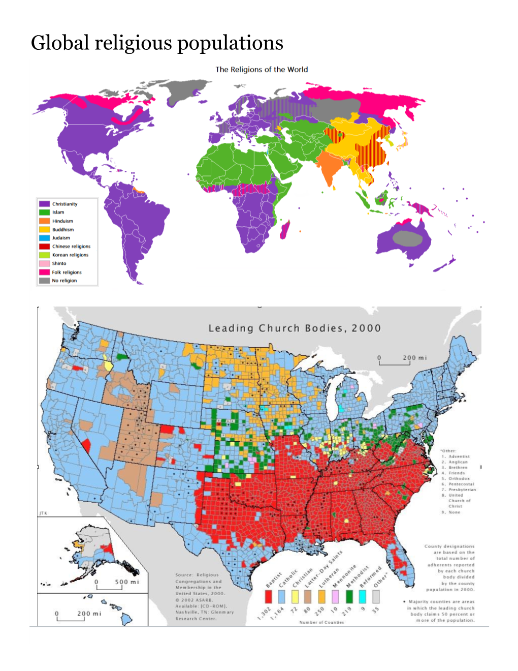 Global Religious Populations