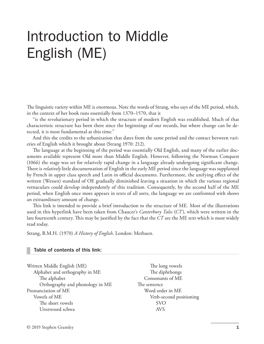 Introduction to Middle English (ME)