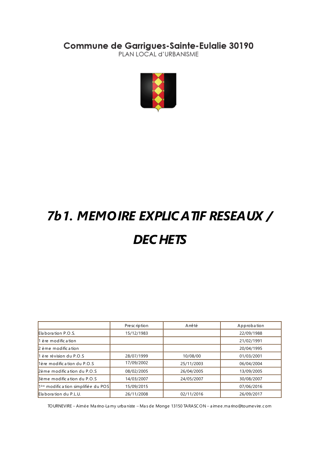 7B1. MEMOIRE EXPLICATIF RESEAUX / DECHETS