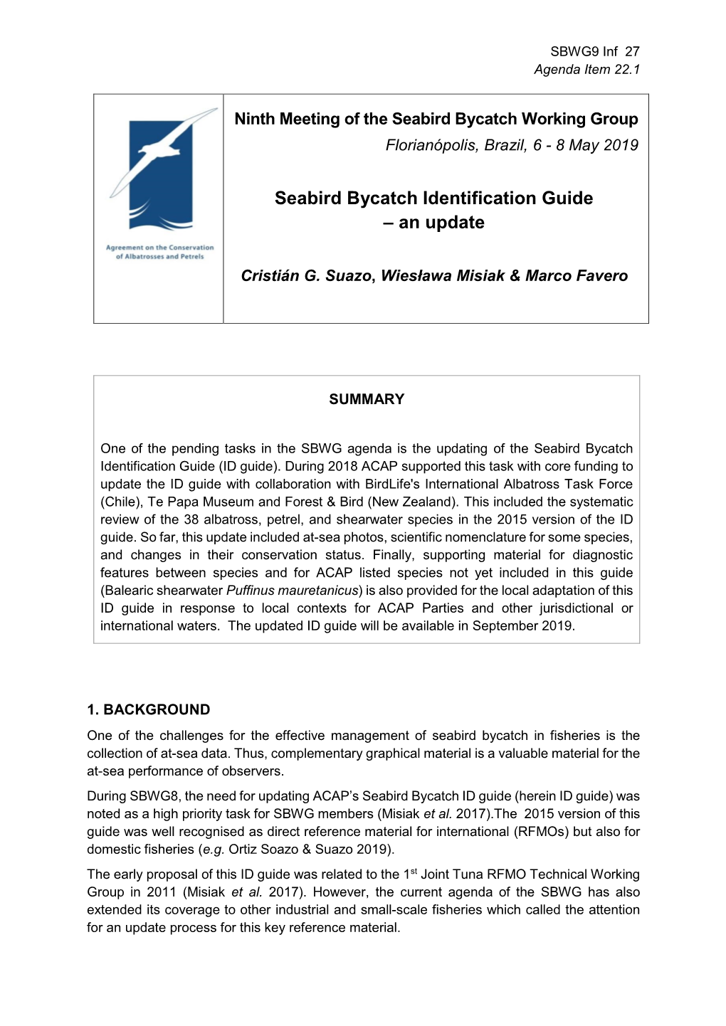 Seabird Bycatch Identification Guide – an Update
