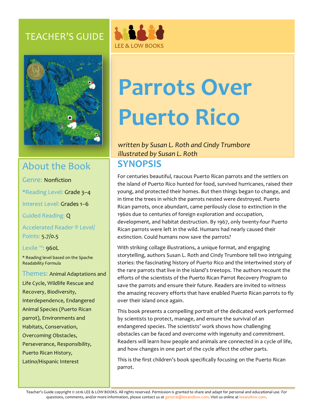 Parrots Over Puerto Rico LEE & LOW BOOKS