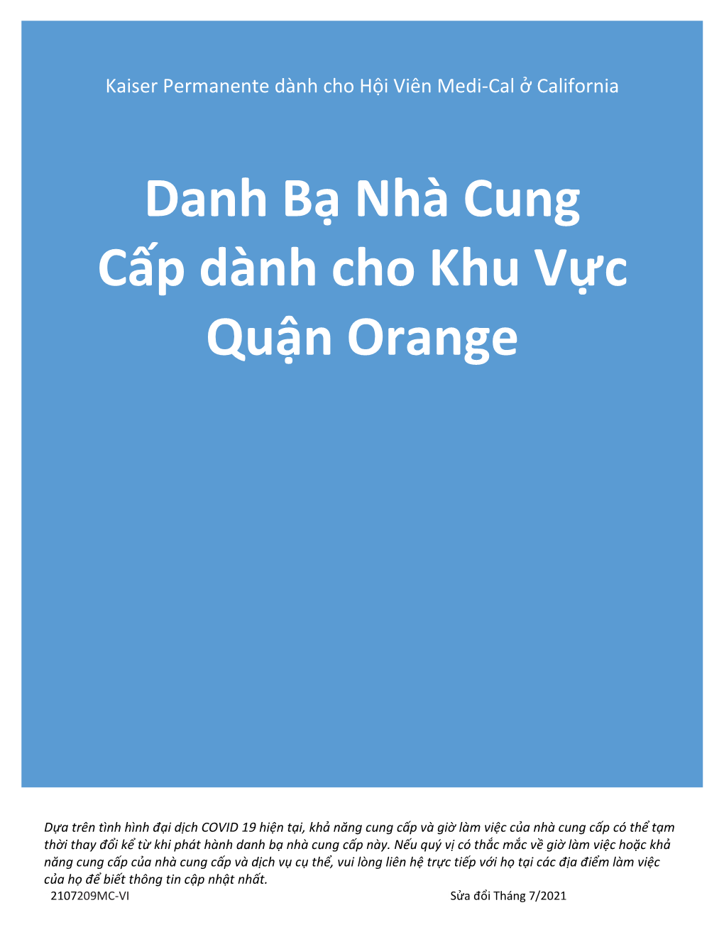 Danh Bạ Nhà Cung Cấp Dành Cho Khu Vực Quận Orange